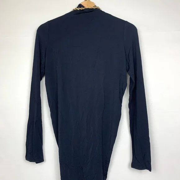 NEW Cult Gaia Genevieve Gown Cutout Long Sleeve Maxi Dress Black Gold XS - Picture 9 of 13